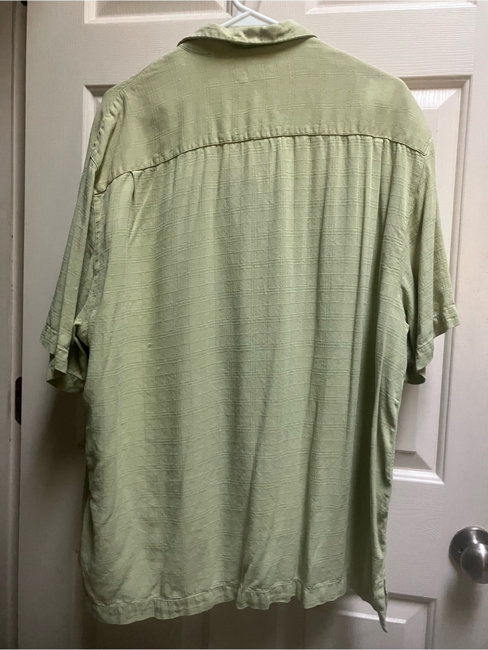 Light Green Short-Sleeve Button-Down Shirt with Chest Pocket - Picture 2 of 5